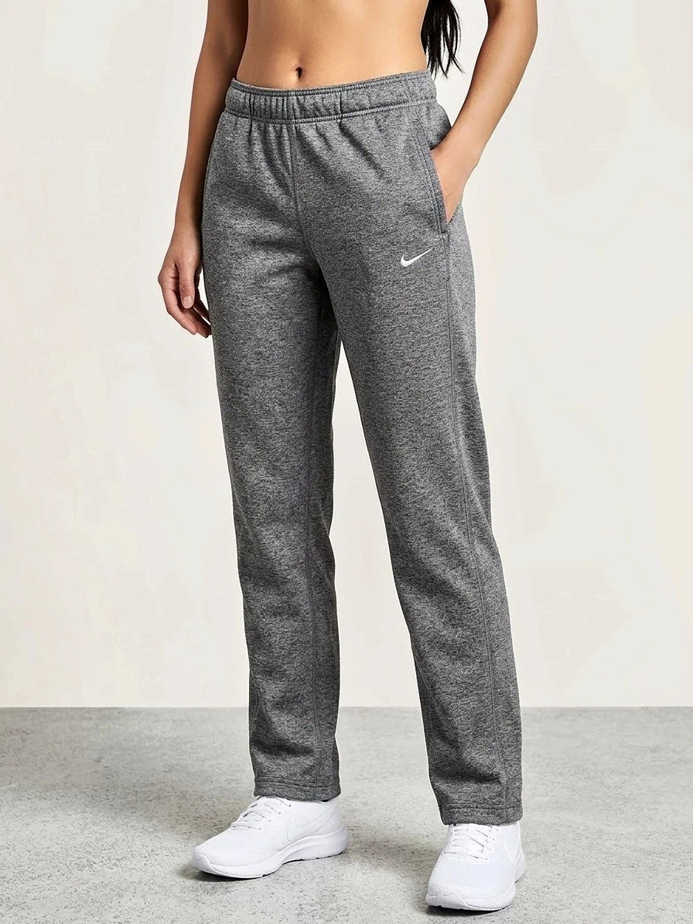 Nike Therma-FIT Sweatpants Grey XS | Fleece Lined Ankle Zip Pants